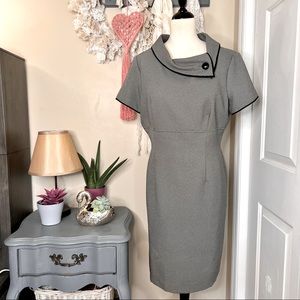 Vintage Repro Tahari Mad Men 50’s Style Office Pin-Up Short Sleeve Dress